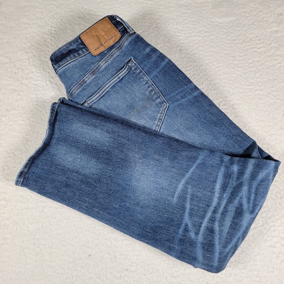 American Eagle Outfitters Other - American Eagle Jeans Mens 33x32 Blue Straight Leg Stretch Whiskered Denim